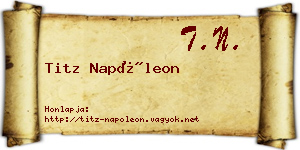 Titz Napóleon névjegykártya
